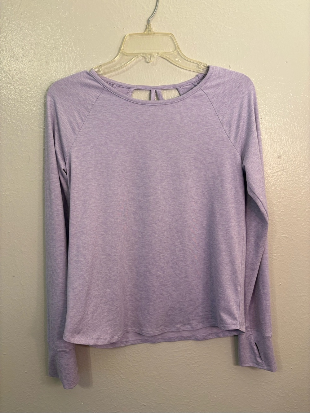 Girls 14/16 XL Tek Gear Work Out Gym Shirt Top Lavender Purple long sleeve